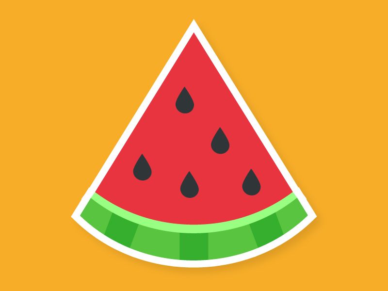 watermelon, watermelon sticker, flat design, fruit design, free watermelon