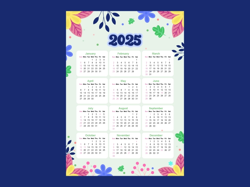 calendar, jpg calendar, 2025 calendar, 2025 Print calendar, pdf calendar, Free 2025 Calendar,