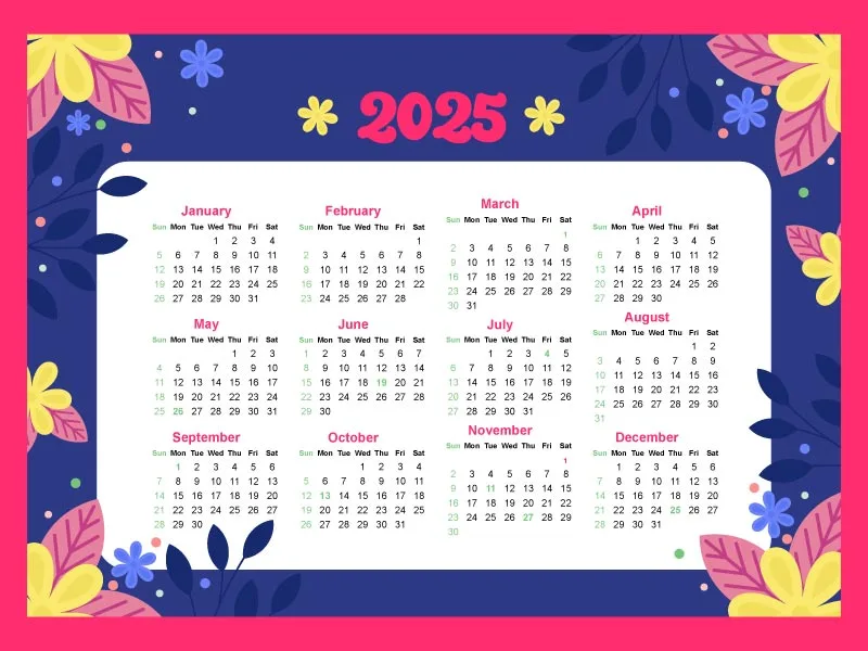 2025 free calendar, annual calendar, free calendar, free template, 2025 calendar, new year calendar 2025