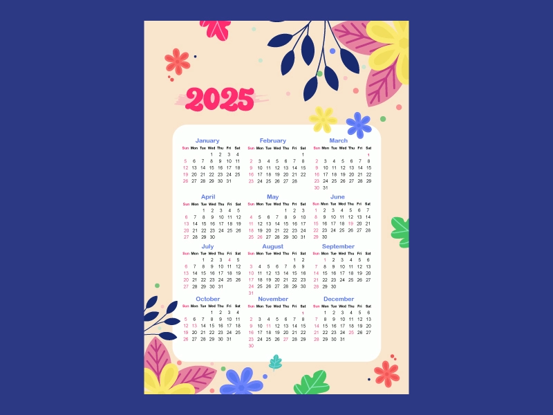 2025 free calendar, annual calendar, free calendar, free template, 2025 calendar, new year calendar 2025