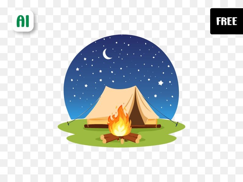 Camping tent PNG design